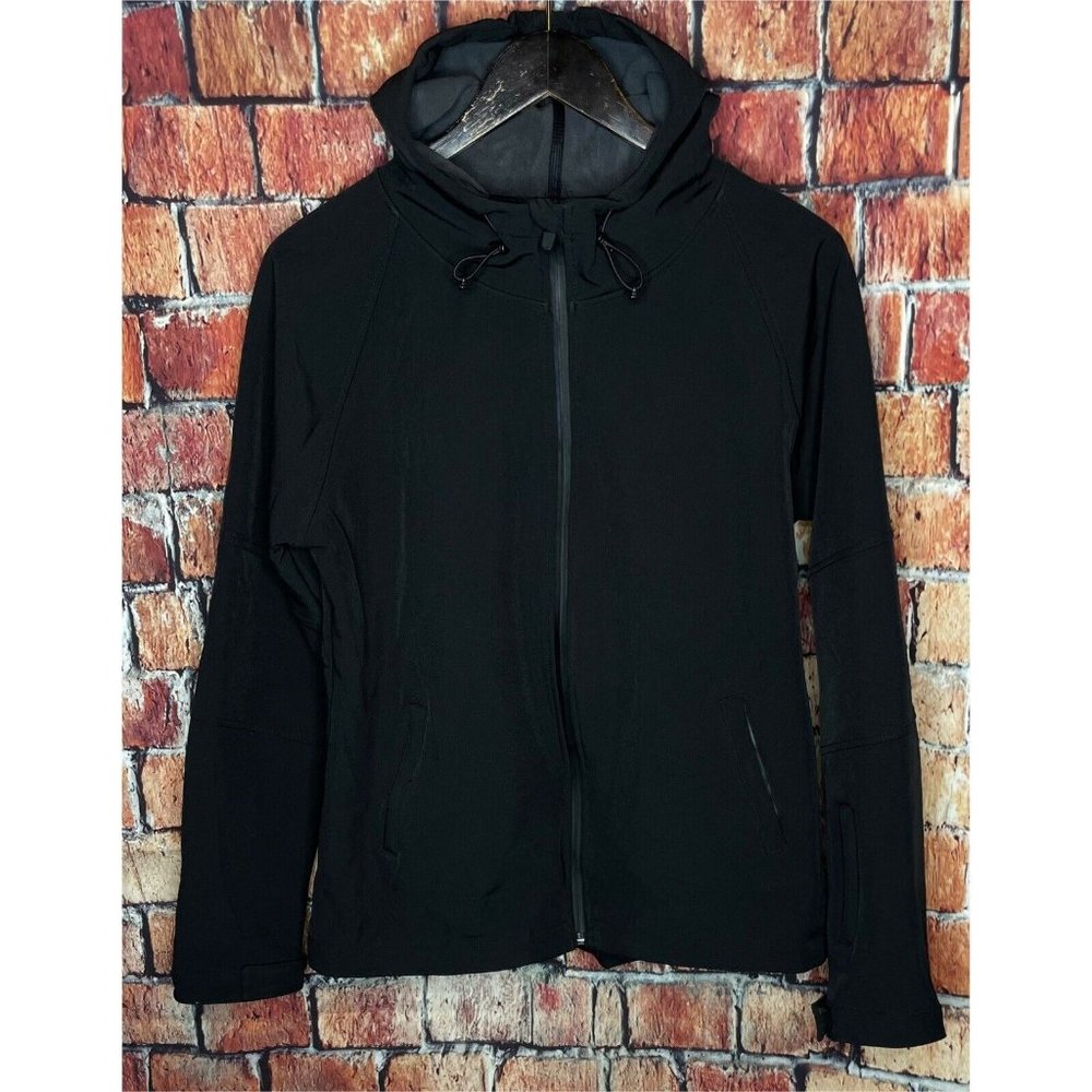 Fabletics Salma Hardshell Black Hoodie Full Zip Jacket Women’s XL